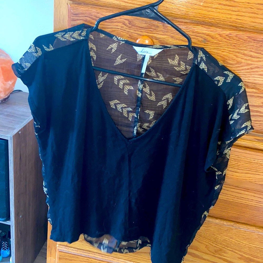 Black crop top with see through back design